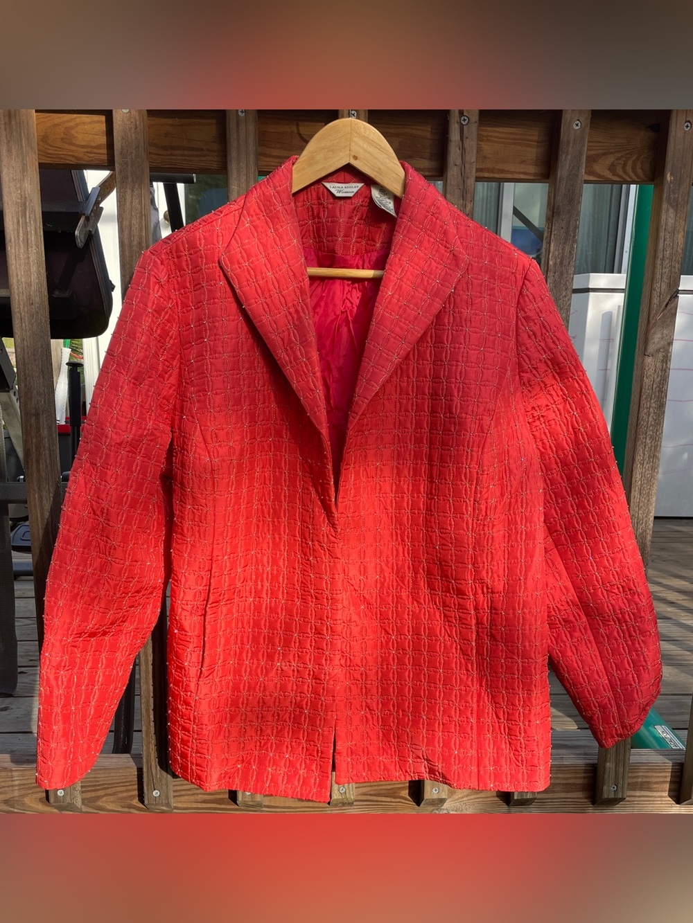 Laura Ashley Textured Red Blazer 1X